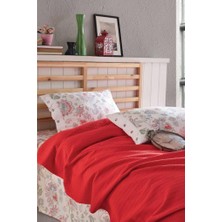 Clasy Butik Çift Kişilik Pike Takımı La Nature Kırmızı