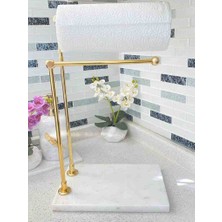 Afiliyol Luxury Mermer Ayaklı Metal Banyo ve Mutfak El Havluluk ve Kağıt Havluluk Stan
