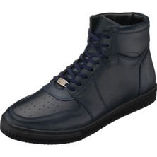 Costo Shoes Nk-B Lacivert - Siyah Deri Büyük Umnara Spor Bot Rahat Geniş Kalıp Özel Seri