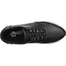 Costo Shoes DORA-2023 Siyah Dana Derisi Rahat Geniş Kalıp Hafif Taban  Erkek Spor Ayakkabısı