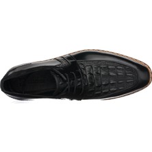 Costo Shoes P20213 Siyah Açma & Timsah Baskılı Deri  Erkek Deri Ayakkabı