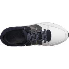 Costo Shoes AG141 Beyaz & Lacivert Dana Derisi Rahat Geniş Kalıp Hafif Spor Taban