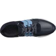 Costo Shoes AG141 Lacivert Dana Derisi Rahat Geniş Kalıp Hafif Spor Taban