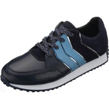 Costo Shoes AG141 Lacivert Dana Derisi Rahat Geniş Kalıp Hafif Spor Taban