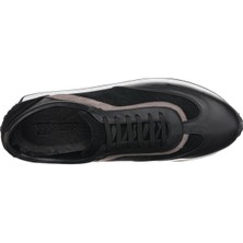 Costo Shoes KB77 Siyah - Gri Deri Rahat Şık Preimium Serisi Erkek Spor Ayakkabı Ganiş Rahat Kalıp