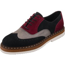 Costo Shoes ALP23 Siyah Süet & Gri Nubuk Deri Hafif Rahat Eva Taban Rahat Geniş Kalıp Premium Serisi