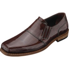 Costo Shoes K01 Kahve Açma Baskılı Deri Extra Rahat Extra Geniş Kalıp Özel Seri El Işçiliği