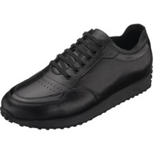 Costo Shoes YC2023 Siyah Deri Erkek Spor Ayakkabı Rahat Hafif Taban Geniş Kalıp