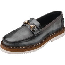 Costo Shoes SNM1910 Gri Açma Deri Eva Rahat Hafif Taban Giydirimi Rahat Geniş Kalıp Özel Seri El Işçiliği