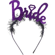 Kidspartim Bride Mor Yazılı Metal Taç