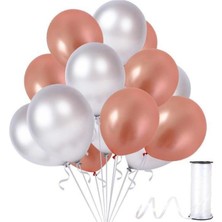 Kidspartim Metalik Rose Gold ve Gümüş Balon