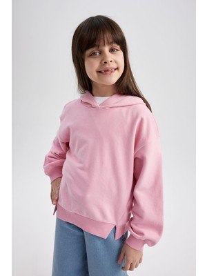 DeFacto Kız Çocuk Relax Fit Kapüşonlu Sweatshirt Z4554A623SP
