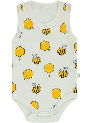 Civil Baby Ekru Bebek Çıtçıtlı Badi Pamuklu Kolsuz Model 1-18 Ay Arası Erkek Çocuk İçin