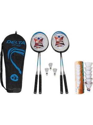 Delta 4 Adet Badminton Raketi + Çantası + 9 Adet Yüksek Hız Sevenler İçin Badminton Topu Seti