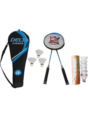 Delta 2 Adet Badminton Raketi + Çantası + 9 Adet Yüksek Hız Sevenler İçin Badminton Topu Seti