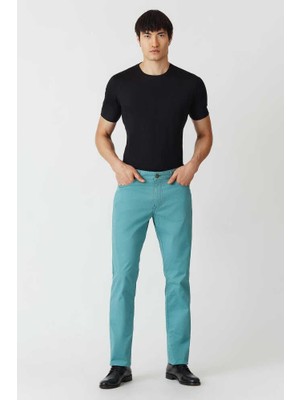 Bisse Erkek Slim Fit Nakışlı Spor Pantolon YEŞİL BPNS16Y16304_D47