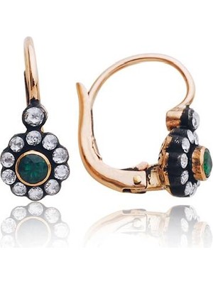 Assos Zümrüt Taşlı Elmas Küpe