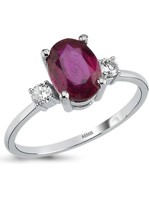 Assos Oval Kesim Yakut Pırlanta Yüzük