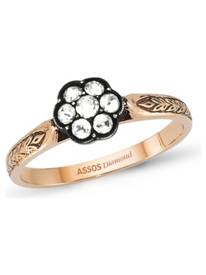 Assos 0.18 Karat Elmas Çiçek Yüzük