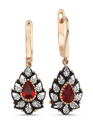 Assos 0.08 Karat Yakut Renkli Elmas Küpe