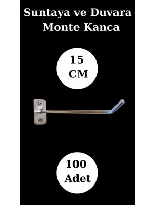Manken İstanbul 100 Adet 15 cm Suntaya Kanca Duvara Monte Kanca Çok Amaçlı Kanca