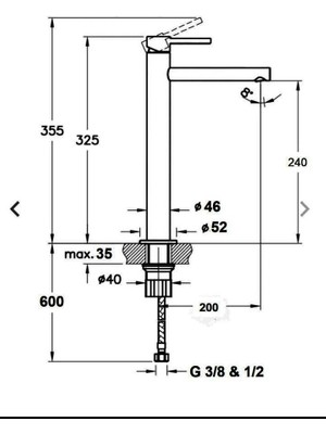 Opak Çanak Banyo Lavabo Bataryası Siyah Mermer Desenli