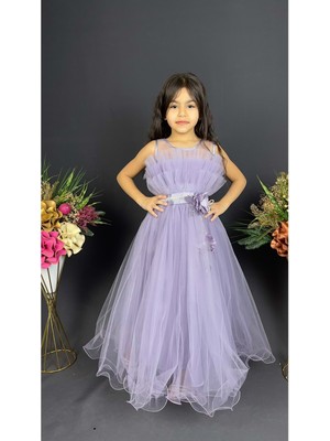 Mnk Baby & Kids Kız Çocuk Katlı Gün Abiye Elbise MNK0475 Şık Robası ile Özel Olaylar İçin