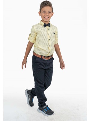 Mnk Baby & Kids Baskılı Oxford Erkek Çocuk Gömlekli Takım MNK0322A