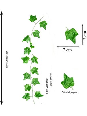 Pandoli Hawaian Tema Yapay Sarmaşık Çiçeği Bitkisi Dekor Süsü 230 cm Yeşil Renk 6 Adet