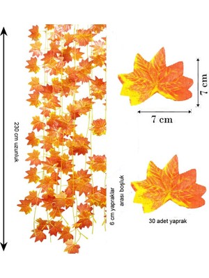 Pandoli Hawaian Yapay Maple Karaağaç Bitkisi Yaprağı Dekor Süsü 230 cm Hazan Rengi 2 Adet Hall