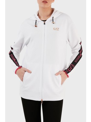 Ea7 Regular Fit Fermuarlı Teknik Kumaşlı Kapüşonlu Sweat Bayan Sweat 3RTM04 Tjkwz 1100