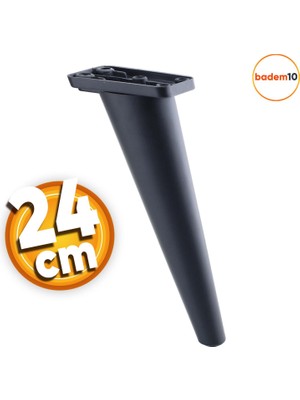Badem10 Regnum Lüks Mobilya Kanepe Sehpa Tv Ünitesi Koltuk Ayağı 24 cm Siyah Baza Ayak