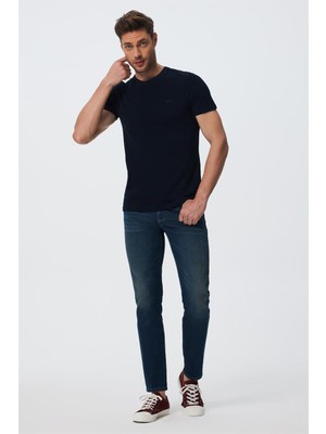 Lee Cooper Twingos 2 Erkek %100 Pamuk Pike O Yaka T-Shirt Lacivert