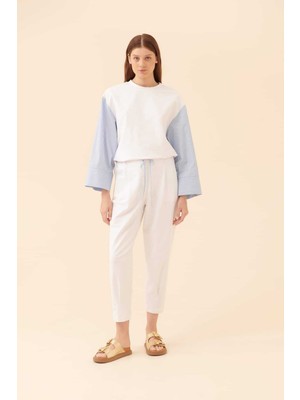 ROMAN Beli Bağlamalı Cepli Pantolon Beyaz Y2322007_002