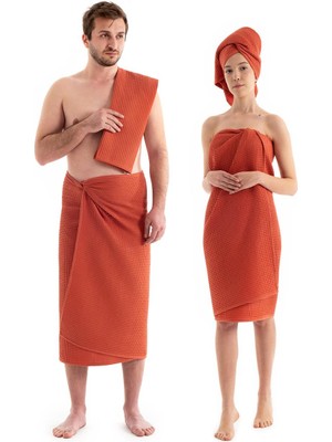 Waffle Banyo Havlu Seti Kremit