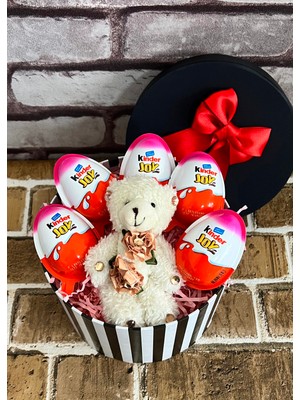 Lenostra Sevgiliye Hediye Taşlı Mini Ayıcık ve Kinder Joy Çikolatalar