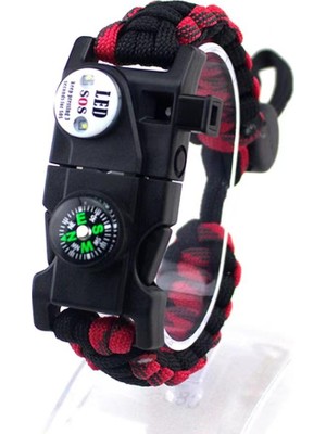 Nurcamp Outdoor Aksesuarları Paracord Kamp Bileklik Hayatta Kalma Bilekliği Bordo