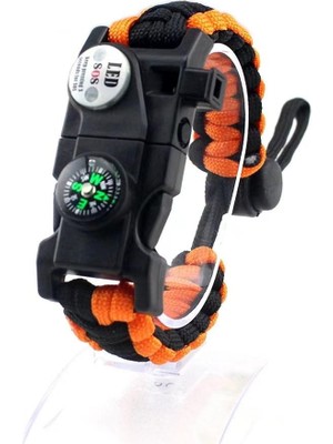 Nurcamp Outdoor Aksesuarları Paracord Kamp Bileklik Hayatta Kalma Bilekliği Turuncu