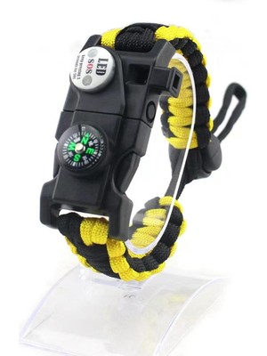 Nurcamp Outdoor Aksesuarları Paracord Kamp Bileklik Hayatta Kalma Bilekliği Sarı
