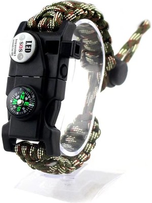Nurcamp Outdoor Aksesuarları Paracord Kamp Bileklik Hayatta Kalma Bilekliği Kamuflaş