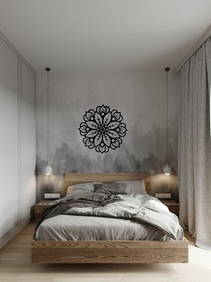 Leonarthil Design Mandala Çiçek Ahşap Tablo Mdf Duvar Dekorasyonu Lazer Kesim Mdf Duvar Tablo