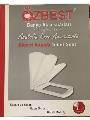 Özbest Anatolia Kare Yavaş Kapanan Klozet Kapağı