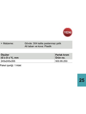 Hafele Fonda Pedallı Çöp KUTUSU P.KROM 12LT