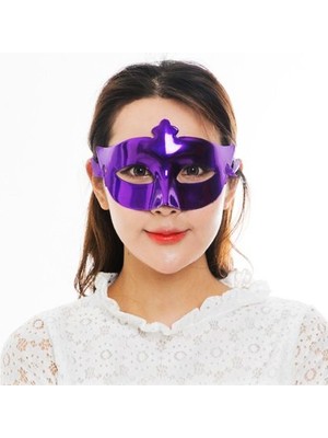Mor Renk Kostüm Partisi Ekstra Parlak Balo Maskesi 15x10 cm (3791)