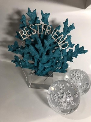 Kidspartim Elmas Taşlı Bestfrıend Metal Taç Gold