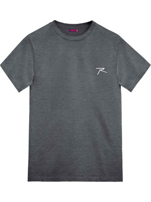 Raru Erkek %100 Pamuk T-Shirt Agnıtıo Antrasit Melanj