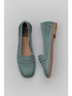 Bueno Shoes Yeşil Açık Deri Kadın Loafer 01WY0801