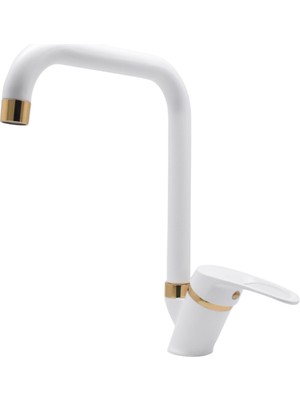 Kustar Beyaz Mutfak Evye Bataryası Pirinç Malzemeden Üretildi Tezgah Montajı İçin Şık Tasarım