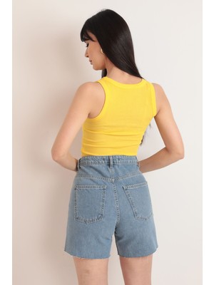 Elissa Life Styler Kaşkorse Kumaş Off Yazılı Kadın Crop