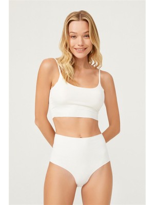 COTTONHILL Yüksek Bel Basic Lazer Kesim Bikini Külot 3'lü Paket - 6